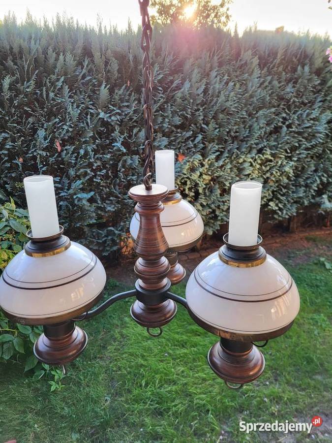 Stara trójramienna lampa wisząca mazowieckie Warszawa