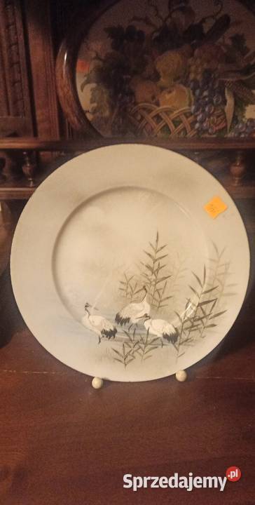 Talerzyk z bocianami ręcznie namalowane Porcelana i szkło Gdańsk