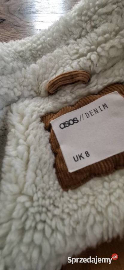 Sztruksowa kurtka brazowa Asos 36 S sherpy małopolskie