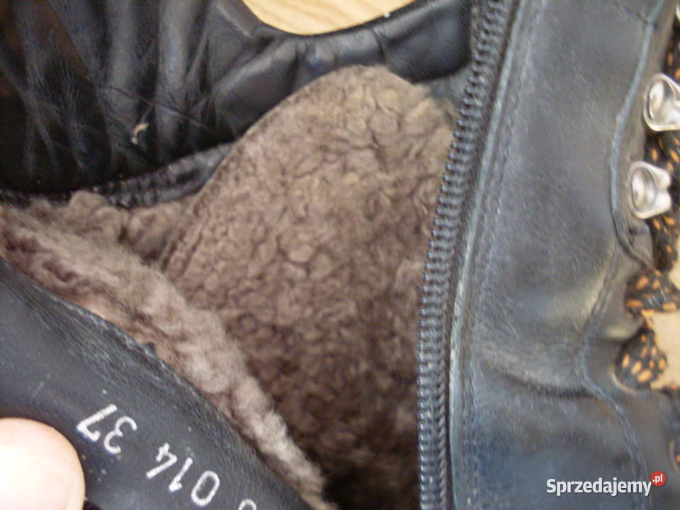 glany trzewiki damskie 36 czarne ocieplane Izdebki