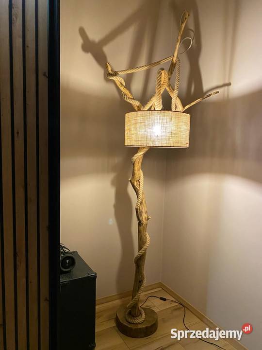 Lampa stojąca dębowa łódzkie Zduńska Wola