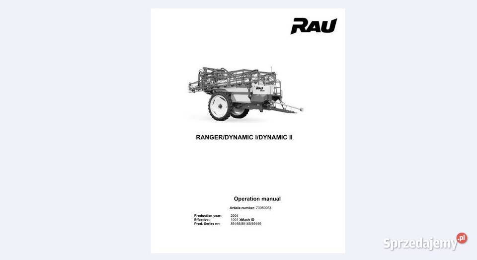 RAU VICON DYNAMIC I II Ranger instrukcja katalog świętokrzyskie Kielce