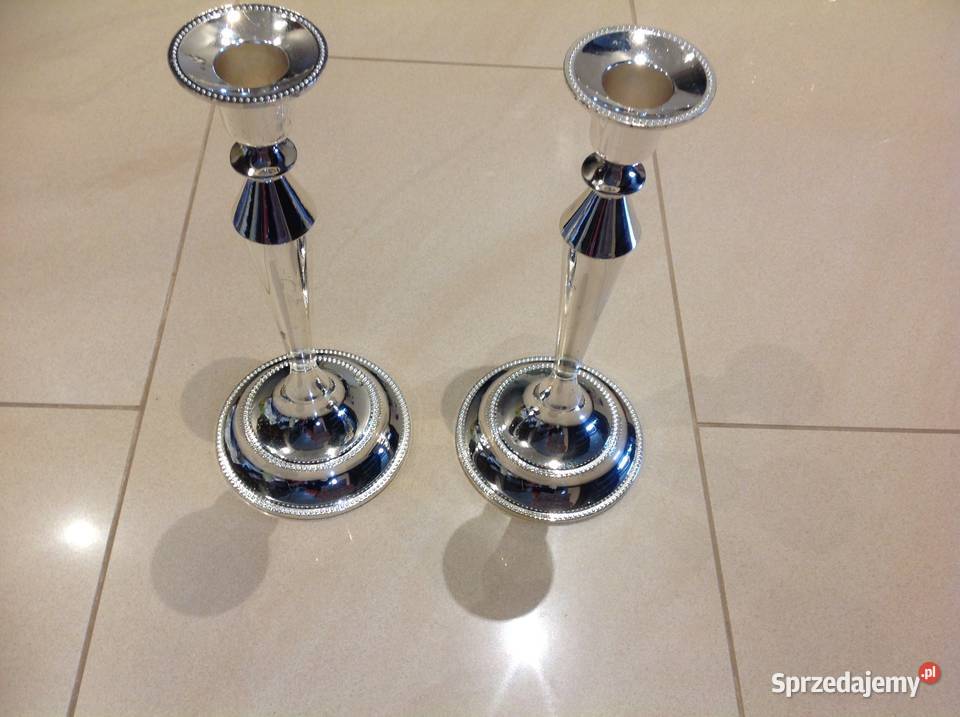 Srebrne Świeczniki Metalowe 2 Nowa Sól