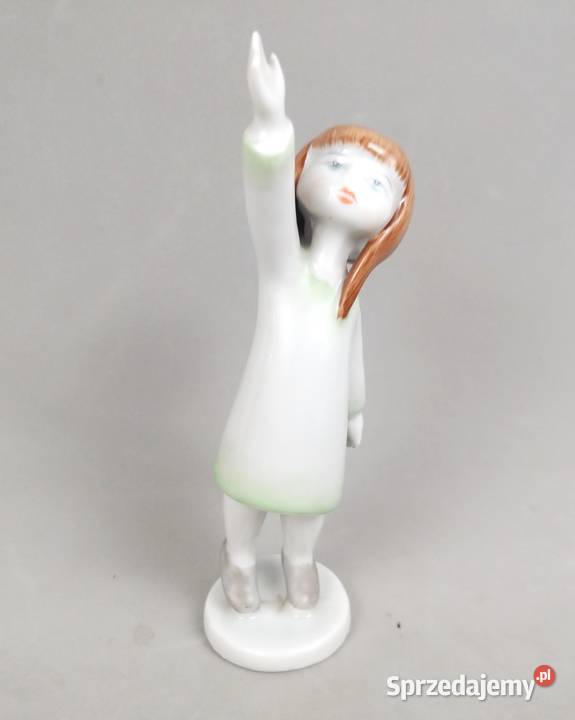Dziewczynka art deco Aurl Kldor Hollohaza Węgry Porcelana i szkło Warszawa
