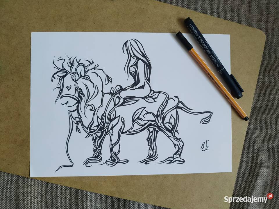 Rysunek na lwie cienkopis blok t A4 250 gm2 mazowieckie Warszawa