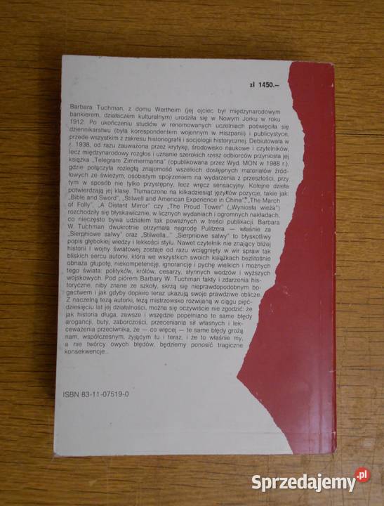 Barbara W Tuchman Sierpniowe salwy historyczne Proza i poezja Parczew sprzedam