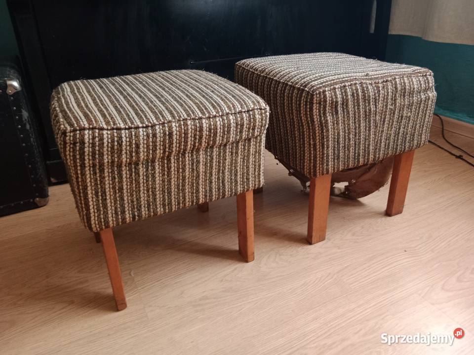 Zestaw 2 TaboretówPuf PRL Chojnickie Fabryki Ruda Śląska