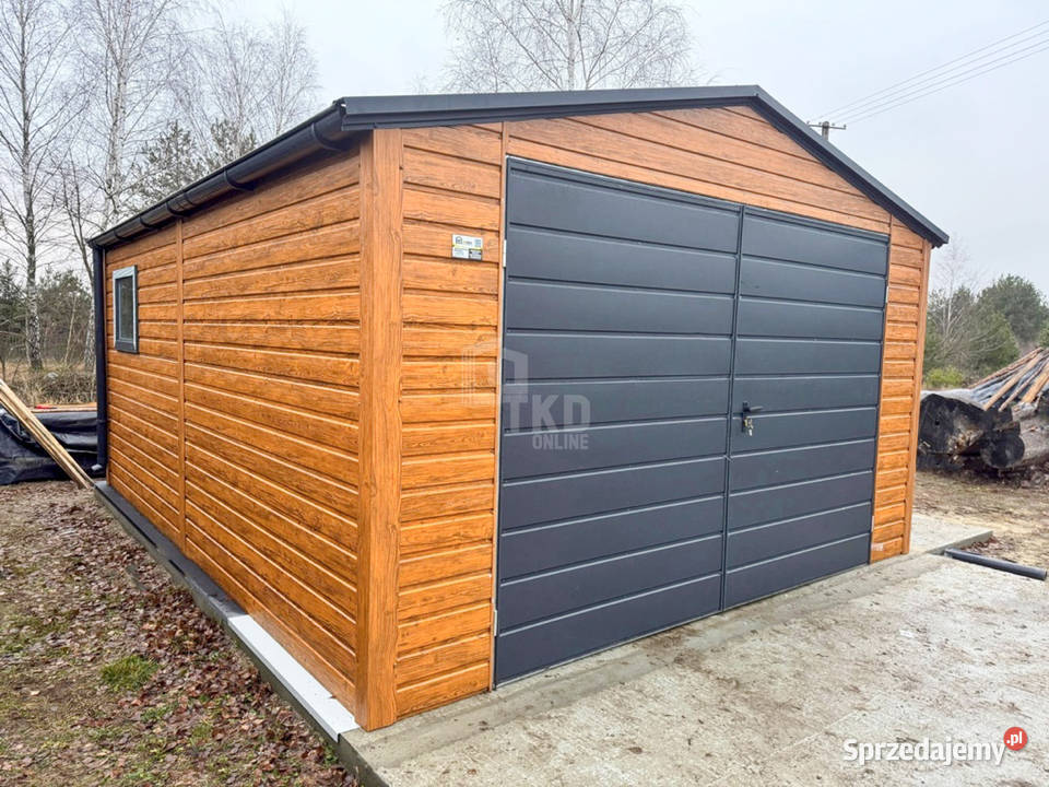 Garaż blaszany 45x6m Brama dwuskrzydłowa drzwi Sprzedaż Przasnysz