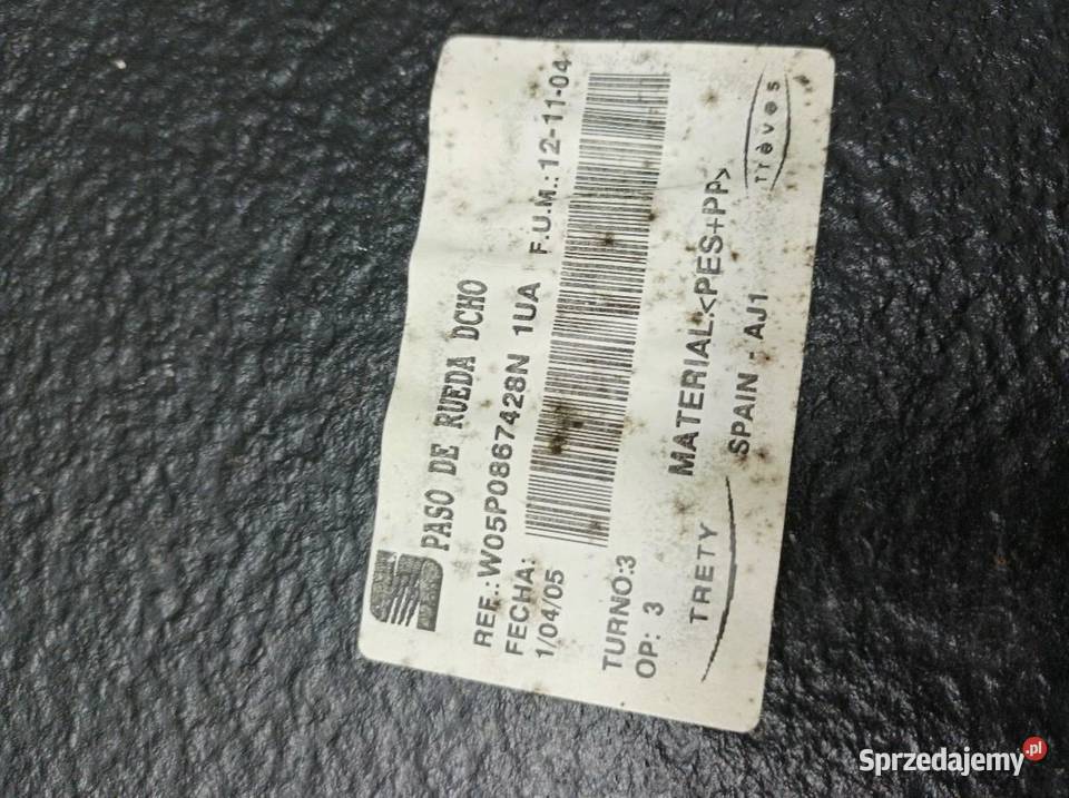 TAPICERKA BOCZEK BAGAŻNIKA LEWY PRAWY TYŁ KPL