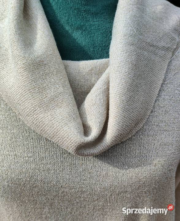 Cienki sweter Reserved XL dekolt woda beżowy brązowy/beżowy Szczecin