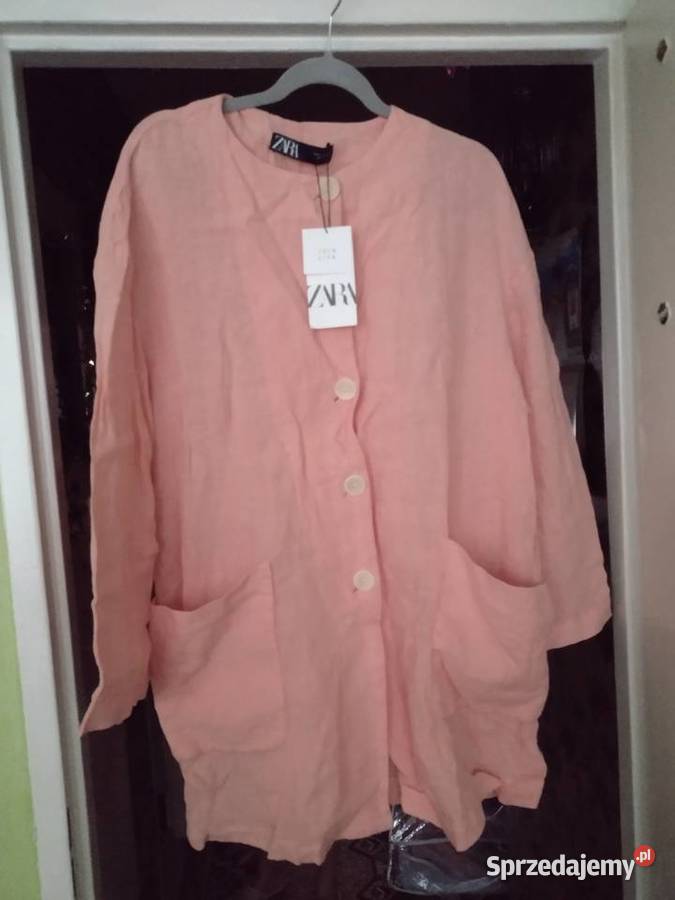 38M ZARA Lniany płaszcz oversize z małopolskie Kraków