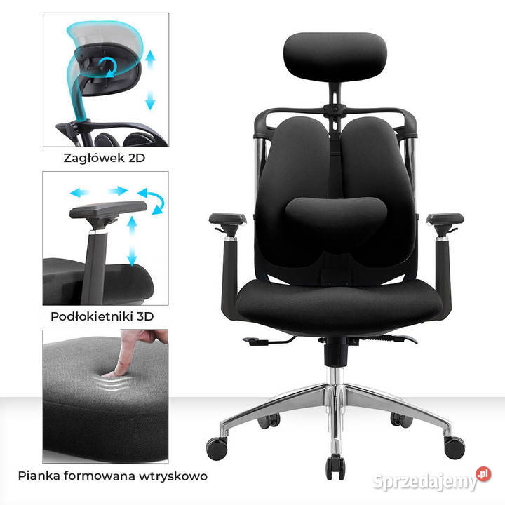 Fotel biurowy ergonomiczny ANGEL Stelio Czarny Jarosław sprzedam