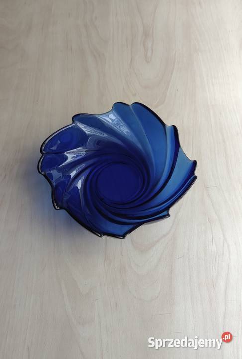 Salaterka miska kobaltowa ARC France szkło Katowice