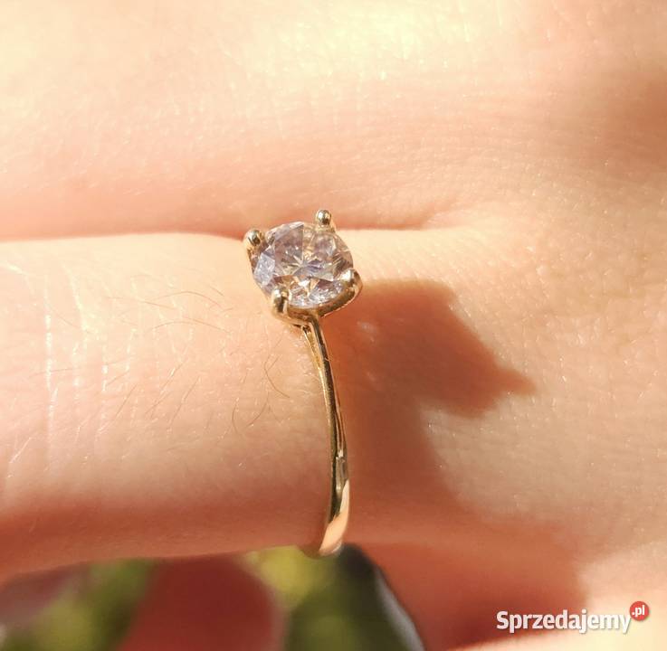 Pierścionek zloty 14k z Diamentem Naturalnym