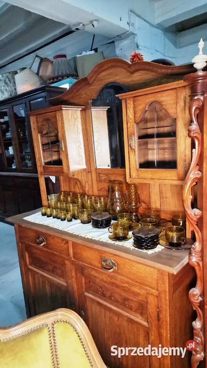 Kredens dębowy secesyjny Belgia lata 20 XX w Warszawa sprzedam