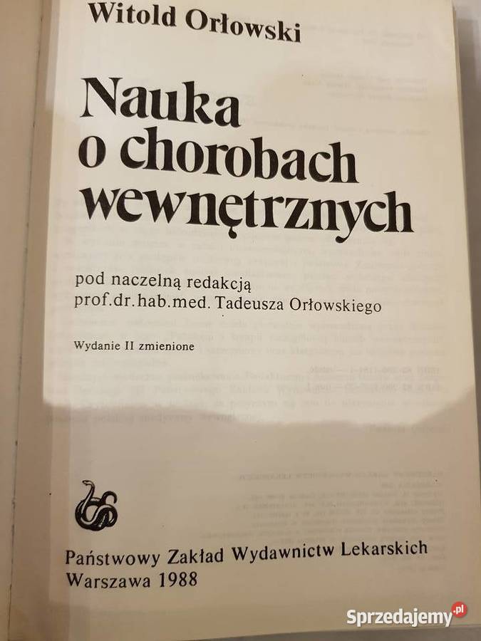 Nauka o chorobach wewnętrznych Orłowski Tom Kielce