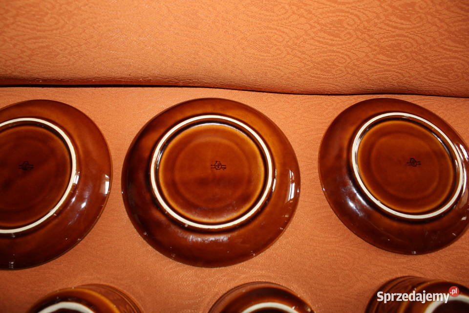 Filiżanki z talerzykami Kokardki Ceramika śląskie Chorzów