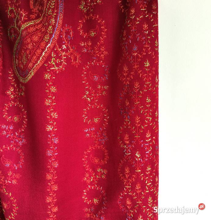 Duży szal orientalny indyjski haftowany haft Pozostałe zachodniopomorskie Szczecin sprzedam