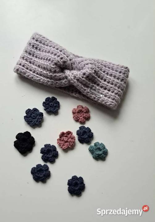 Opaska wełniana ręcznie robiona na szydełku Białystok