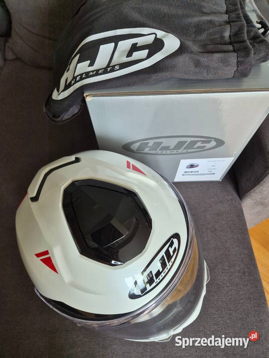 Kask szczękowy HJC i91 Tricus biały czerwony Tarnów sprzedam