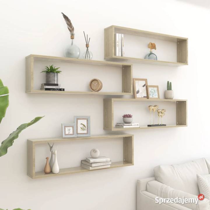 Półki ścienne kostki 4 dąb sonoma 100x15x30 Półki Warszawa