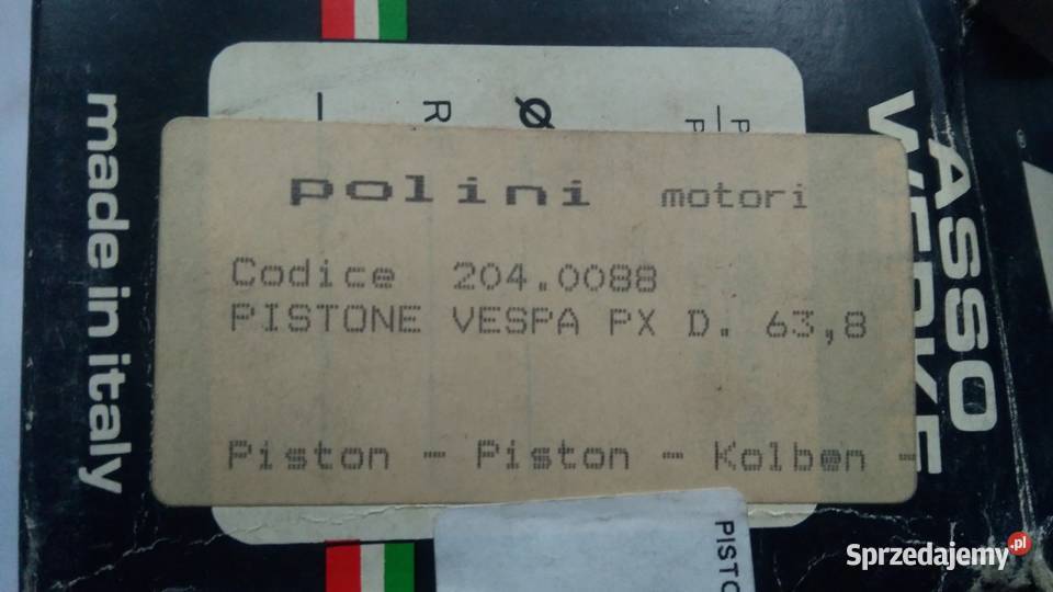 TŁOK ASSO WERKE POLINI 638 mm PIAGGIO VESPA PX Bielsk Podlaski sprzedam