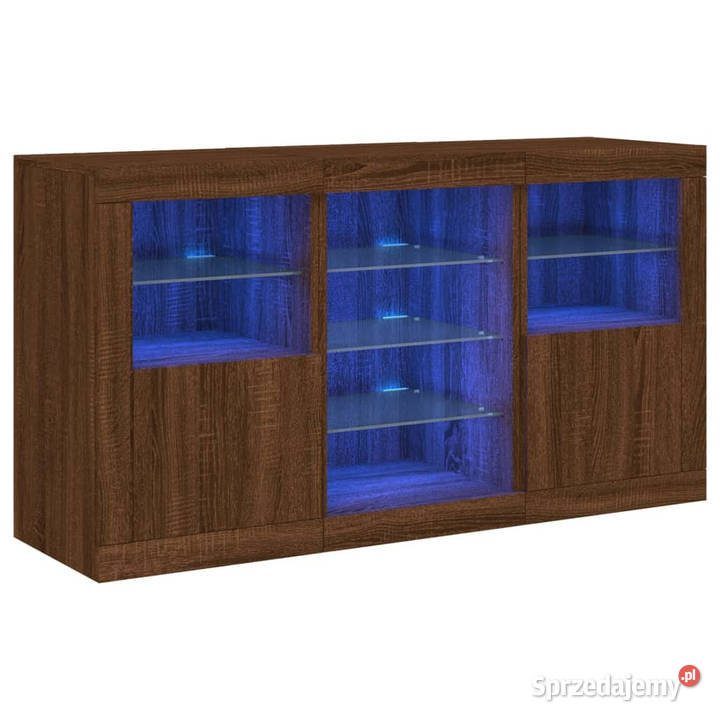 Szafka z oświetleniem LED brązowy dąb 123x37x67 mazowieckie Warszawa