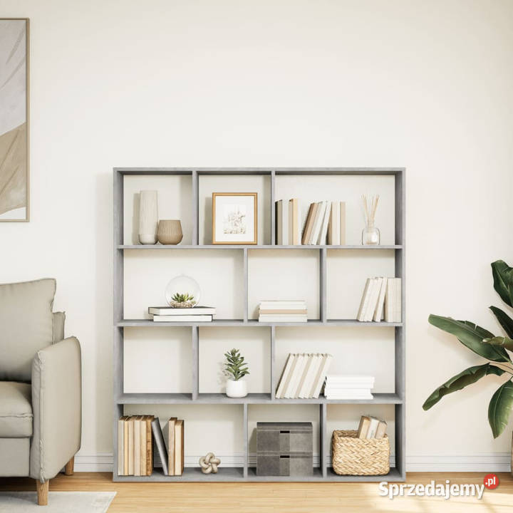 Regał szarość betonu 132x29x1415 materiał Regały Warszawa