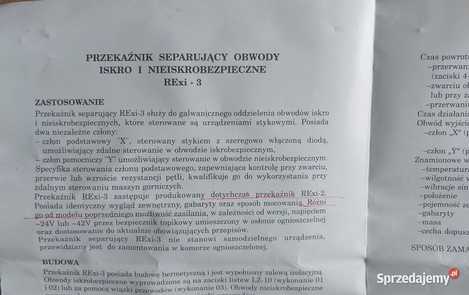 Przekaźnik seperujący iskrobezpieczny RExi3a24 śląskie Dąbrowa Górnicza sprzedam