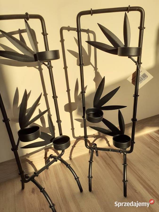 Świecznik czarny metalowy