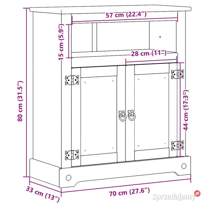 Szafka łazienkowa Corona 70x33x80 lite drewno mazowieckie Warszawa
