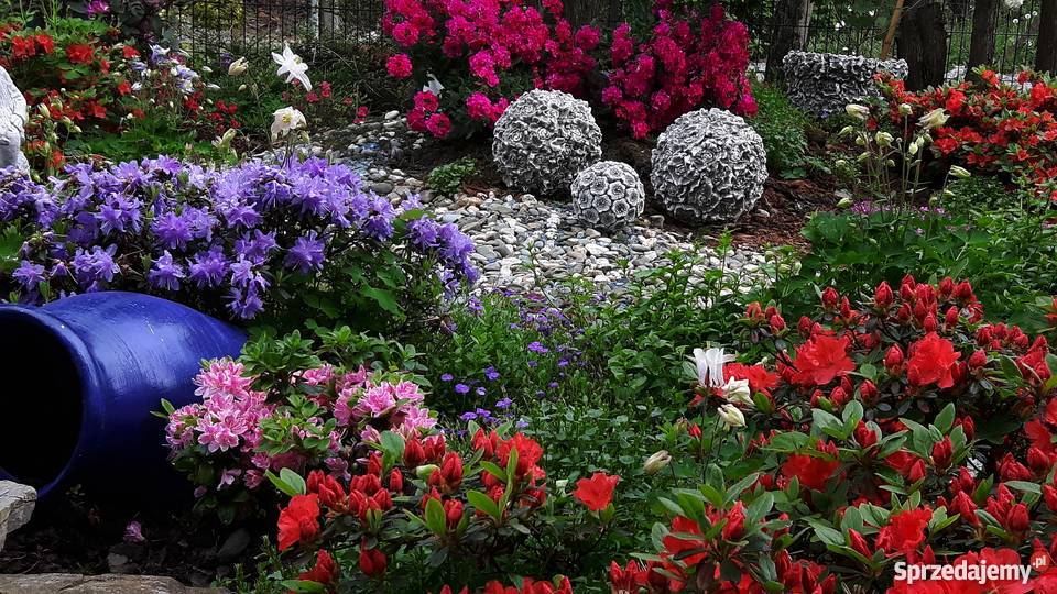 Kule betonowe różane zestaw 3 sztuki Architektura ogrodowa