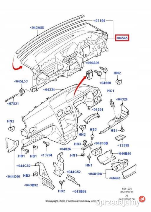 DESKA ROZDZIELCZA KONSOLA FORD FOCUS 04 C ASO sprzedam