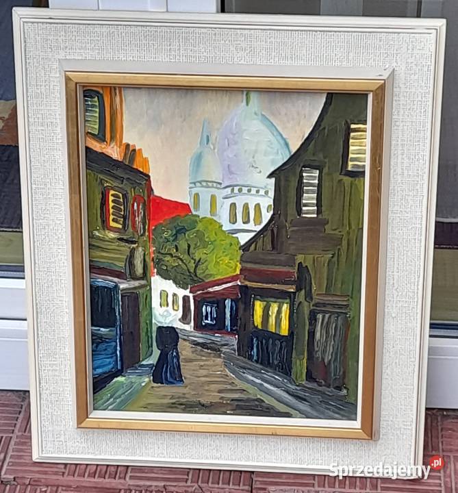 Paryż Sacre Coeur piękny obraz olejny