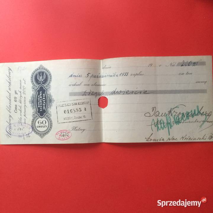 1511 Weksel Wystawiony W Krakowie 8 Szczecin