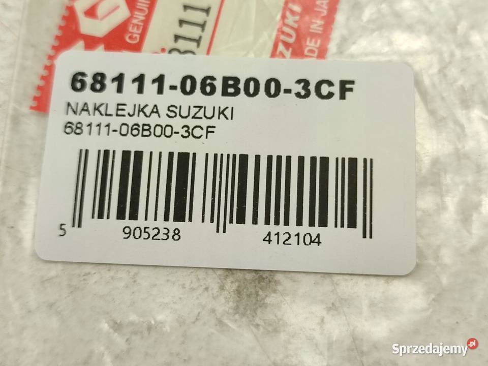 NAKLEJKA NA BAK LEWA STR SUZUKI GSXR750 19881990