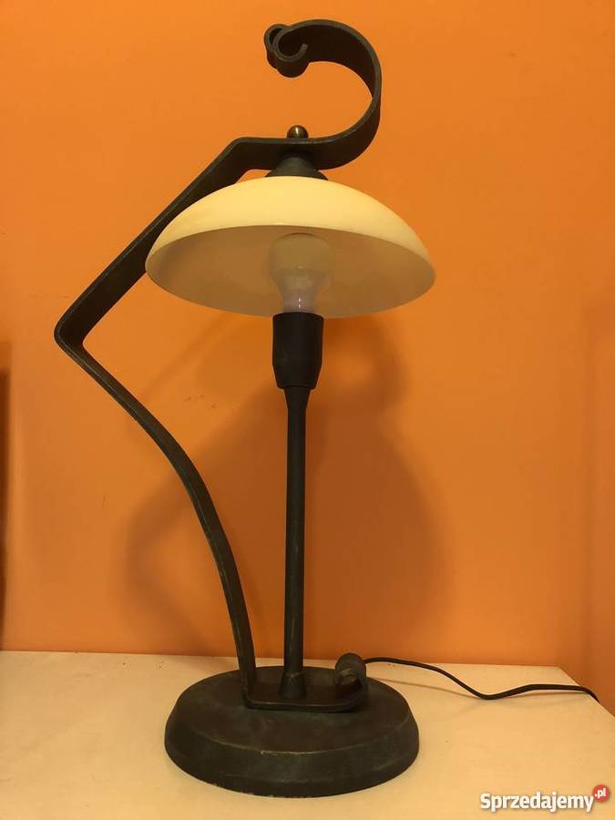 Lampa stojąca gabinetowa z kloszem metalowa pomorskie Kwidzyn