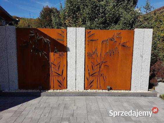 Ogrodzenie CORTEN korten panele aluminiowe Brama wielkopolskie Poznań