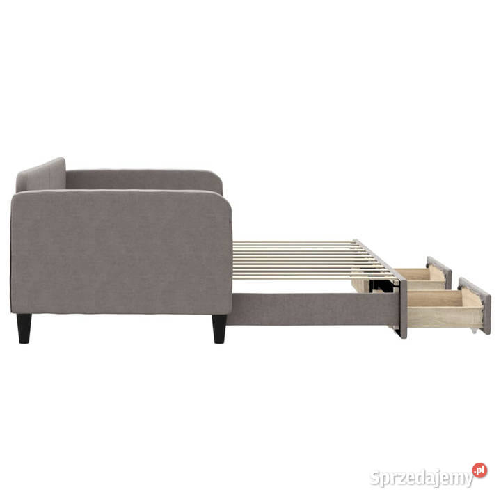 Sofa rozsuwana z szufladami taupe tkanina 90x200 Warszawa