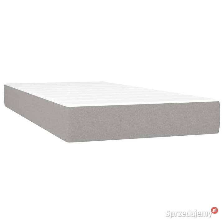 Łóżko kontynentalne z materacem jasnoszare 88cm