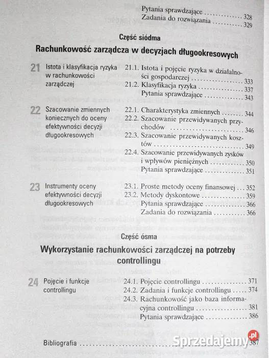 Rachunkowość zarządcza Wiktor Gabrusewicz Pozostałe Książki i Podręczniki Chełm sprzedam