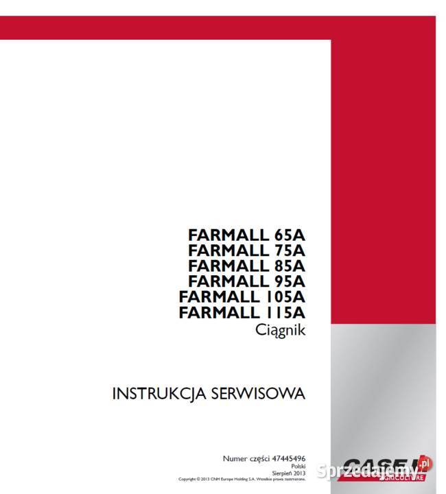 Case FARMALL 65A 75A 85A 95A 105A 115A Gdańsk