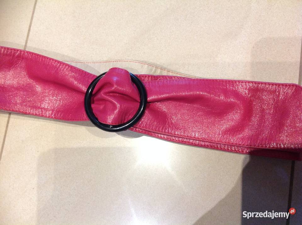 Pasek Skórzany Damski UNI Bordowy Skóra różowy Nowa Sól sprzedam