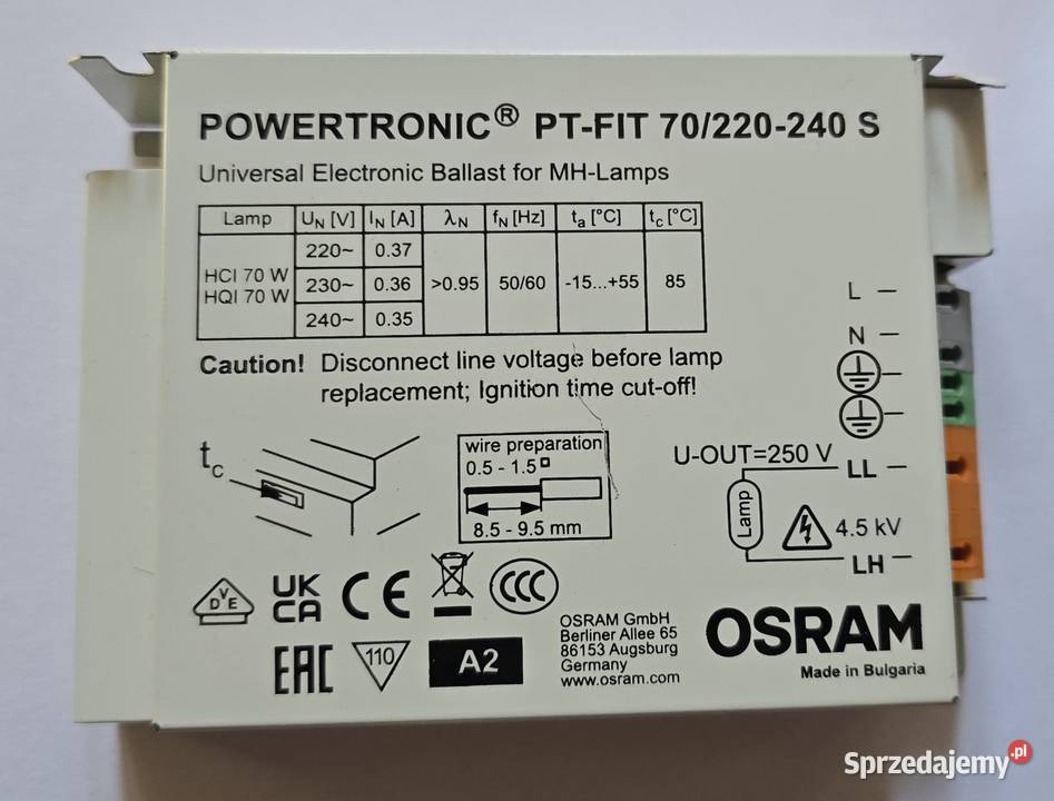 Statecznik elektroniczny OSRAM PTFIT 70220240 S Pozostałe Oświetlenie