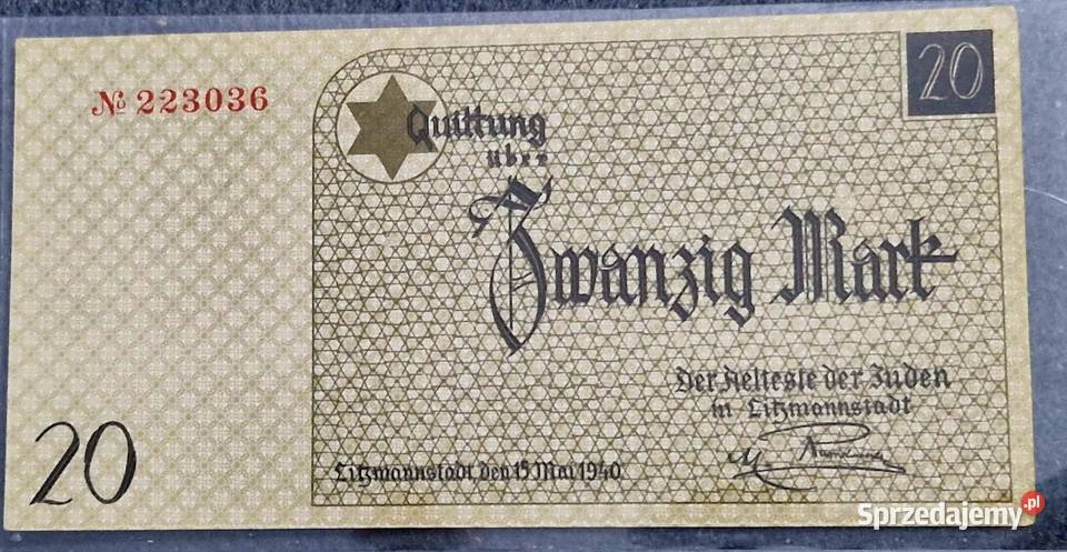 2 x 20 Marek 1940 Getto UNC śląskie Sosnowiec