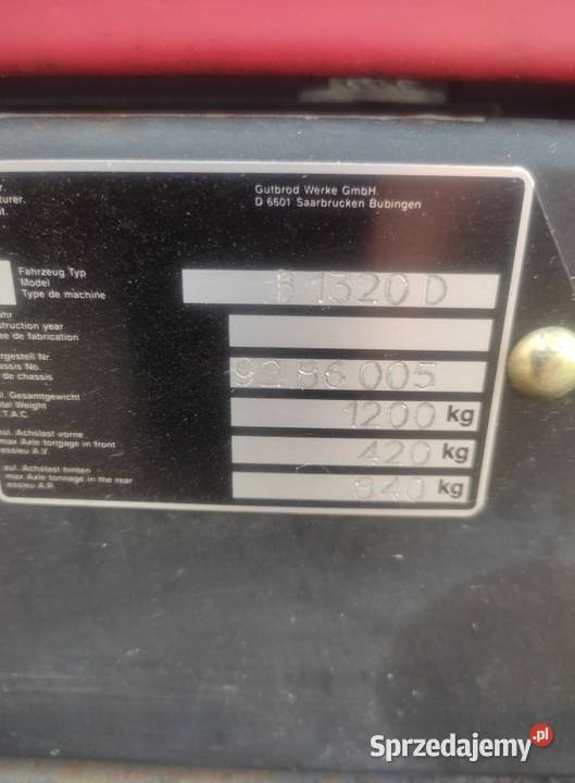 Zamiatarka szorowarka GUTBROD B 1320D Diesel Zbylitowska Góra sprzedam