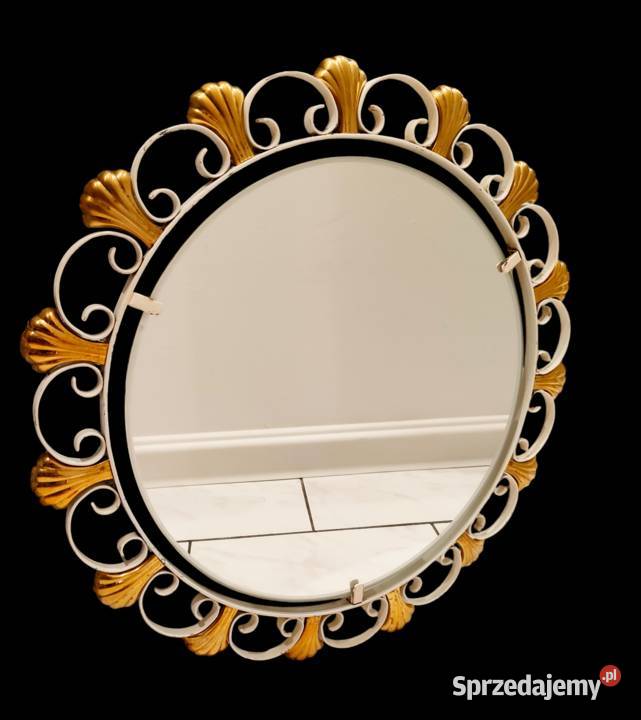 Lustro podświetlane mosiądz E Hillebrand lata 50 Kalisz