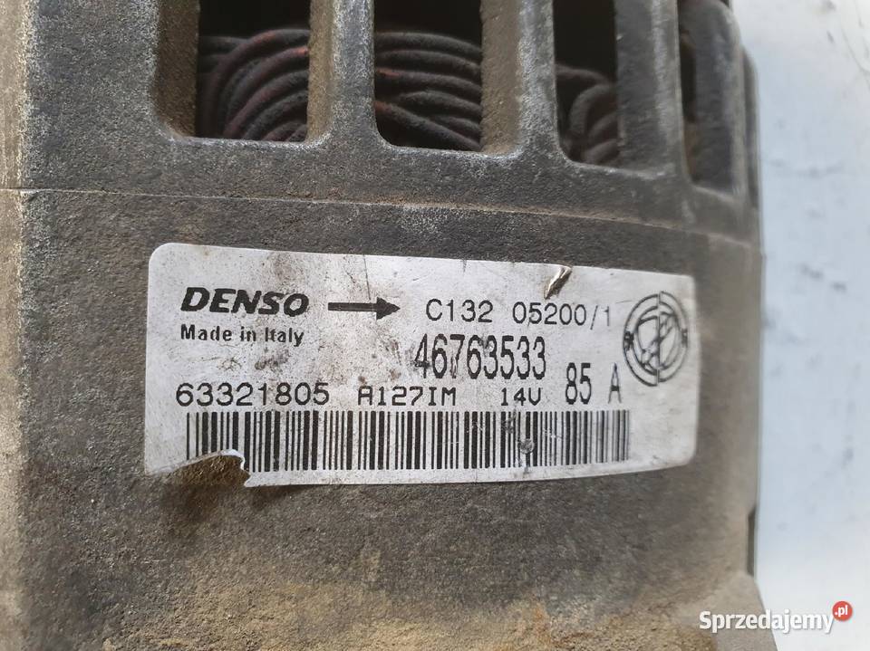 ALTERNATOR Fiat Stilo 19 JTD 46763533 denso 85A osobowe Rudka