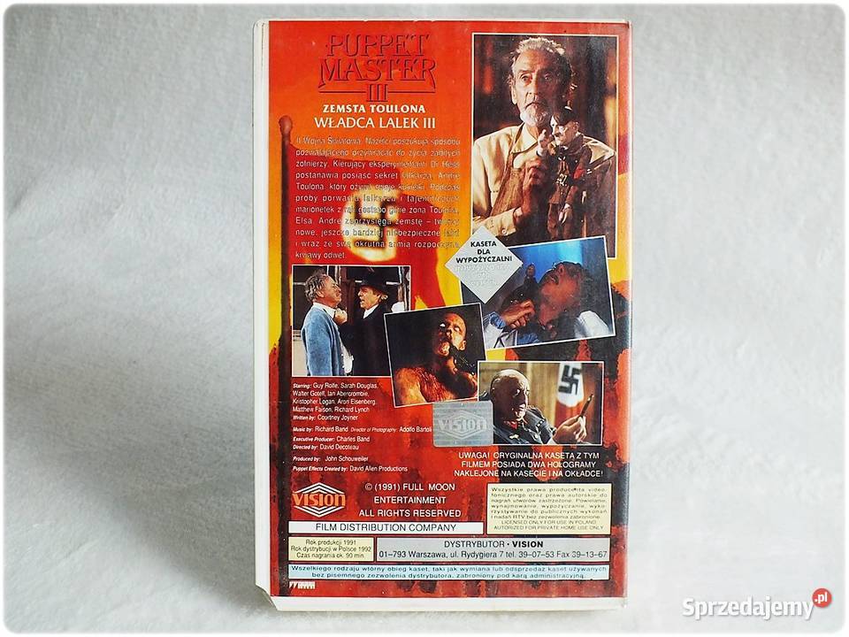Kaseta VHS Film Władca lalek 3 Zemsta Toulona Żary