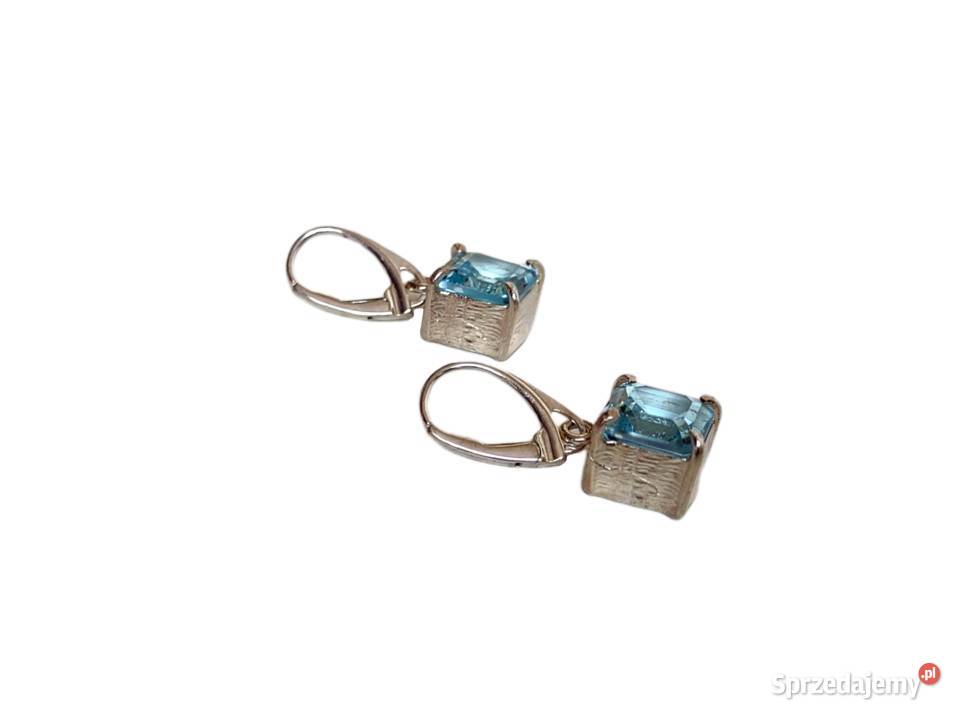7534 Srebrne Kolczyki z Blue Topazem Kędzierzyn-Koźle sprzedam